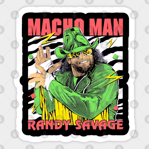 Macho Man Randy Savage Neon Sticker by Holman